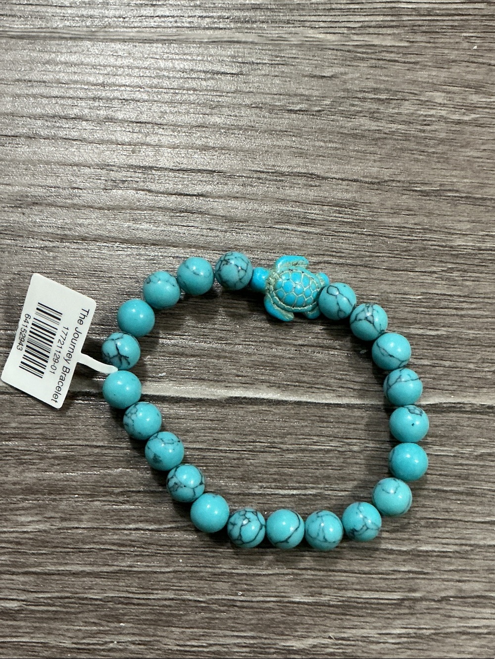 Turquoise Beaded Turtle Stretch Bracelet - Women Jewelry